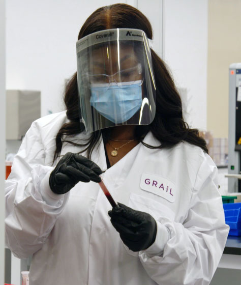 A Grail lab technician working